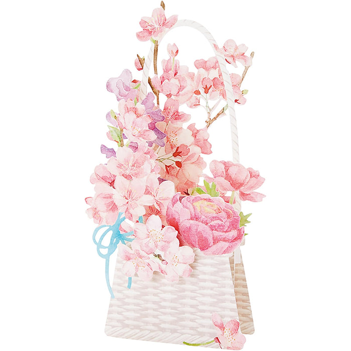 Sanrio Cherry Blossom Basket Spring Greeting Card with Overseas Shipping Availability