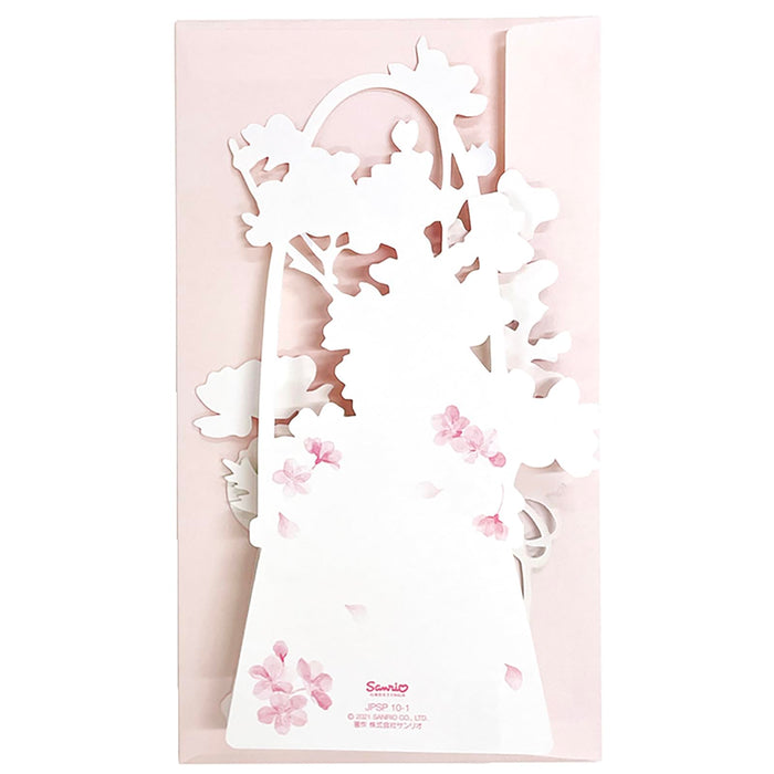 Carte de vœux printanière avec panier de fleurs de cerisier de Sanrio avec disponibilité d'expédition à l'étranger