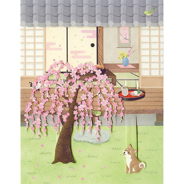 Sanrio Cherry Blossom Shiba Inu Grußkarte – Frühlingsdesign Überseeversand