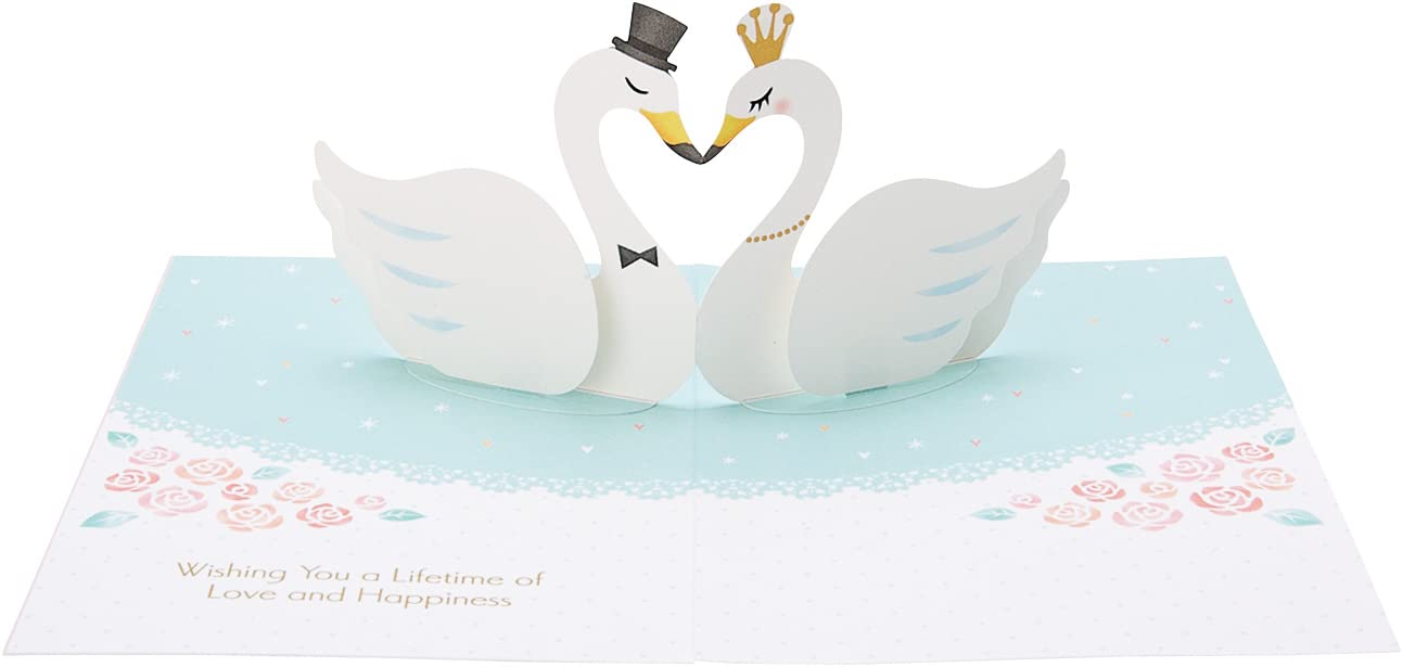 Carte-cadeau de mariage Sanrio avec message et deux cygnes (Wd72-1) L472 808903