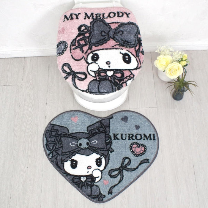 Sanrio Midnight Melody Kuromi My Melody Toilet Cover & Mat 2-Piece Set