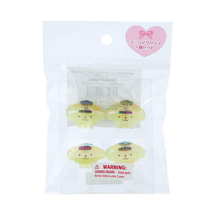 Sanrio Mini Hair Clip Set of 4 Pompompurin Character Aurora Pudding Clips