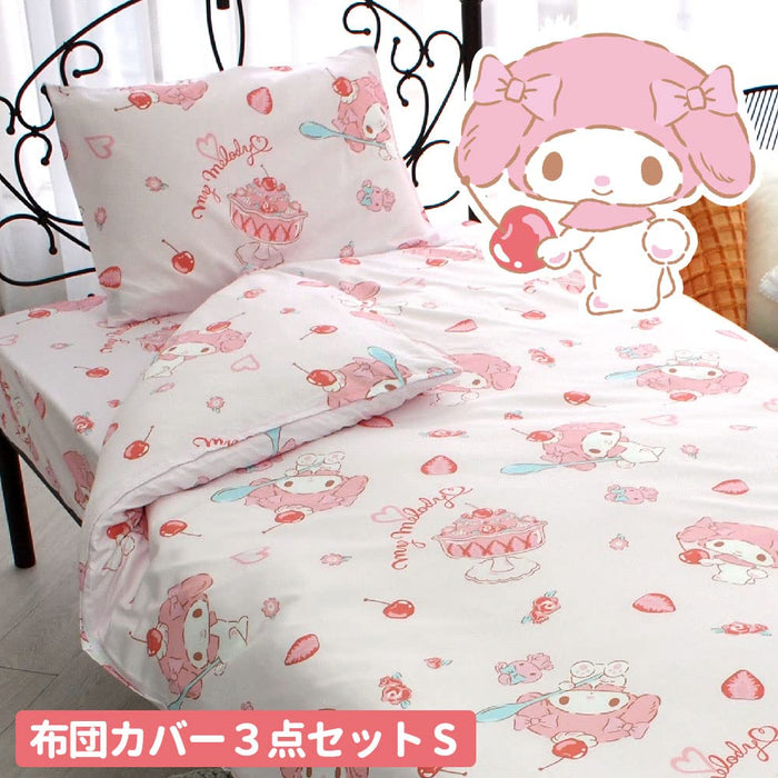 Sanrio My Melody 3-teiliges Bettbezug-Set mit Kissenbezügen und Laken, Einzelgröße