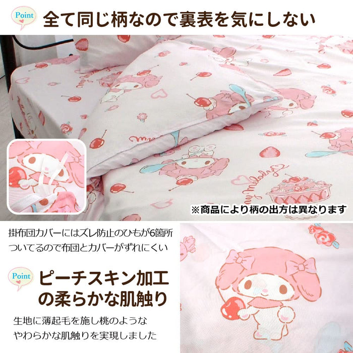 Sanrio My Melody 3-teiliges Bettbezug-Set mit Kissenbezügen und Laken, Einzelgröße