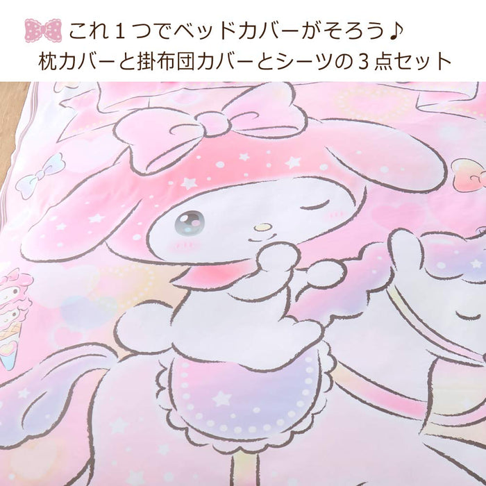 Sanrio My Melody 3-teiliges Bettbezug-Set, Einzelgröße