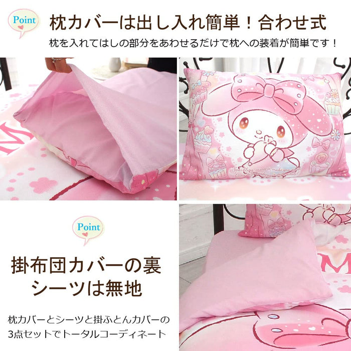 Ensemble de housse de couette 3 pièces Sanrio My Melody Ensemble de literie pour lit simple