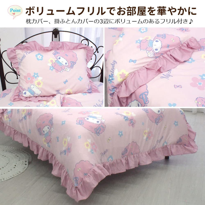 Ensemble housse de couette Sanrio My Melody My Sweet Piano 3 pièces pour lit simple