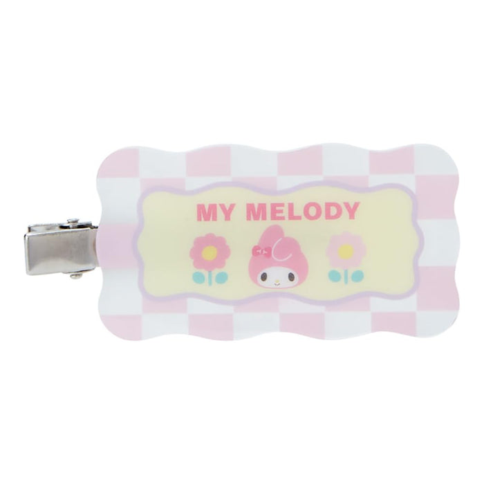 Sanrio My Melody Pastel Checker Hair Clip 5.8 x 7.7 cm