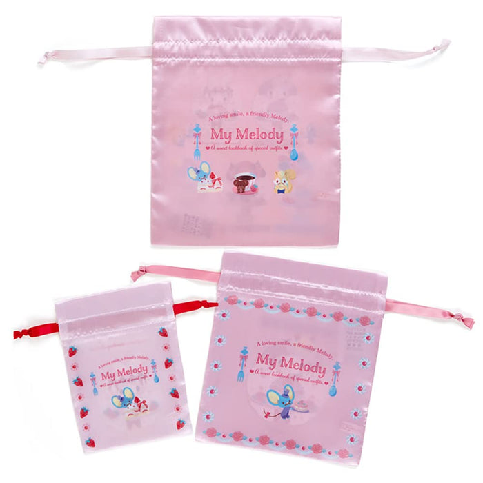 Sanrio My Melody Drawstring Bag Set Sweet Lookbook 428400 Durable Stylish