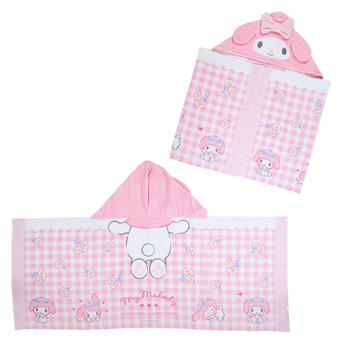 Serviette à capuche Sanrio My Melody 75x120 cm - Motif de personnages mignons pour enfants