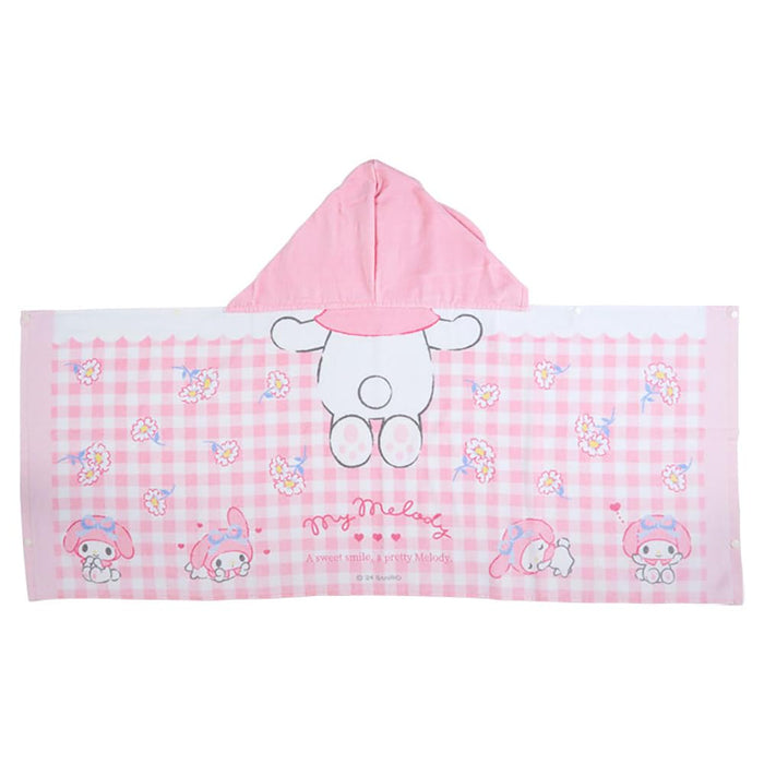 Serviette à capuche Sanrio My Melody 75x120 cm - Motif de personnages mignons pour enfants