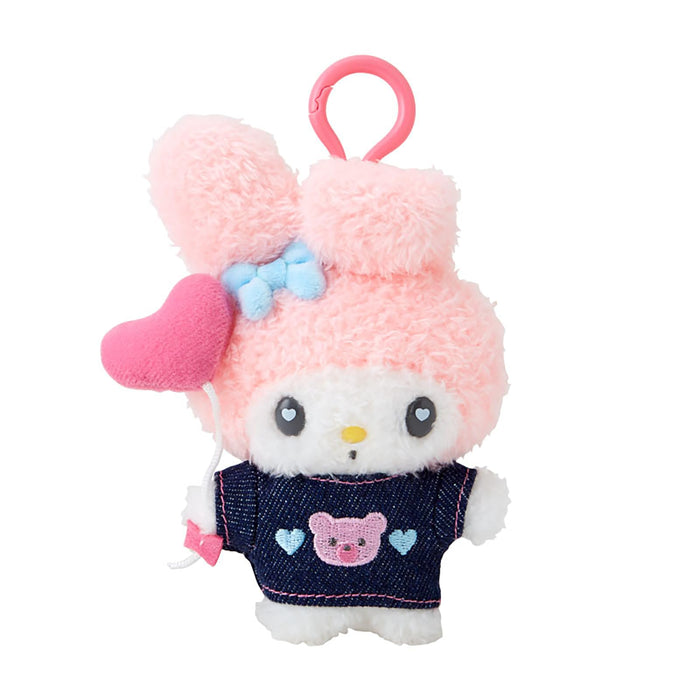 Sanrio My Melody Denim Patch Plush Keychain Mascot Holder