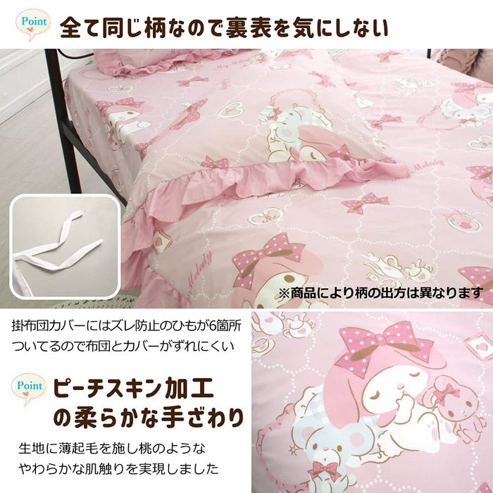 Sanrio My Melody Bettbezug-Set, 3-teilig, Einzel-Kissenbezug und Laken