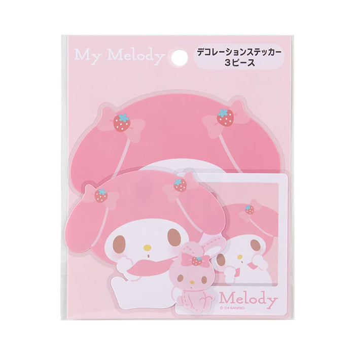 Ensemble d'autocollants Sanrio My Melody 9,6 x 10,3 cm - Décoration de personnages mignons