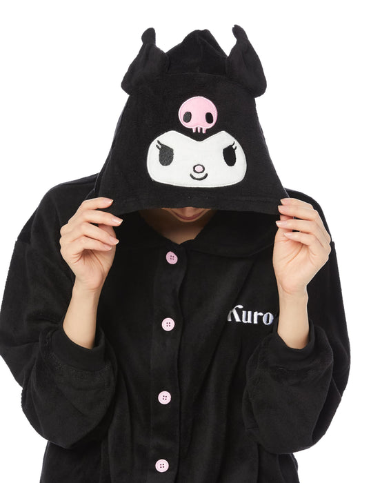 Sanrio Women's Fleece Kigurumi Pajama Set - Kuromi Cinnamoroll More