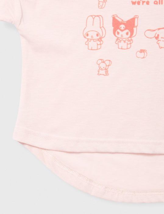 Ensemble pyjama en jersey à manches longues pour filles Sanrio