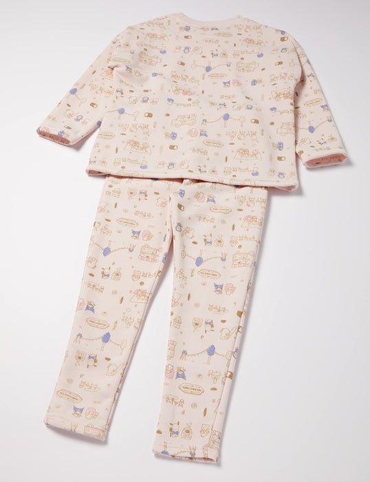 Sanrio Shaggy Langarm-Pyjama-Set für Mädchen – Gemütlicher Roomwear-T-Anzug