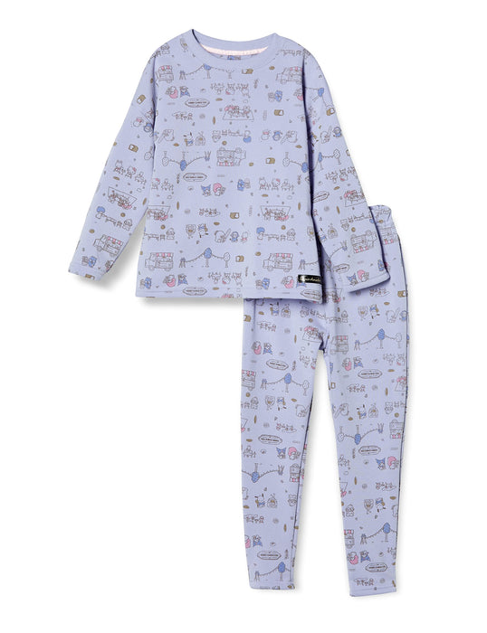 Sanrio Shaggy Long Sleeve Pajama Set for Girls - Comfortable T-Suit Roomwear