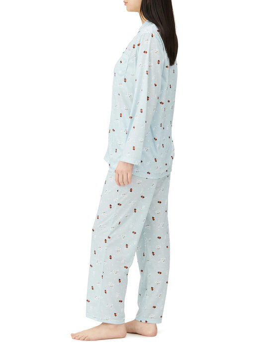 Sanrio Langärmliges Pyjama-Set für Damen – Blaues Hangyodon-Cinnamoroll-Design