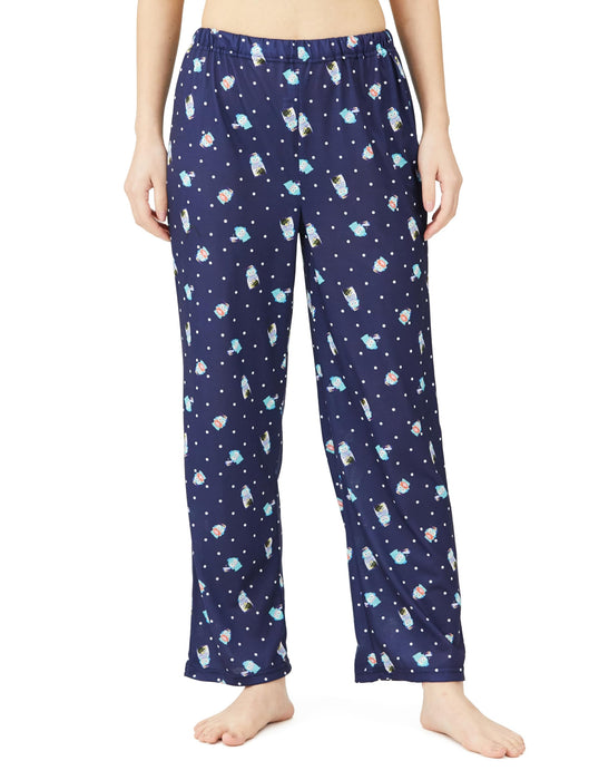 Sanrio Women's Navy Long Sleeve Pajama Set with Hangyodon and Cinnamoroll