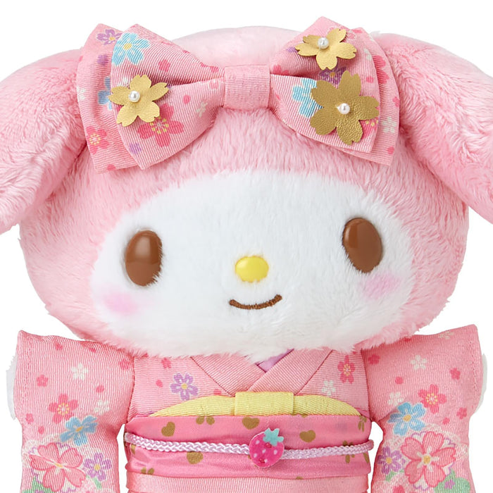 Sanrio My Melody Plush Toy with Kimono - Soft and Cuddly Collectible 067474