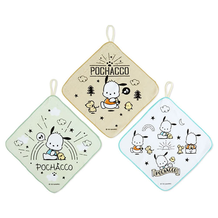 Lot de 3 serviettes de toilette pour enfants Sanrio Pochacco Loop