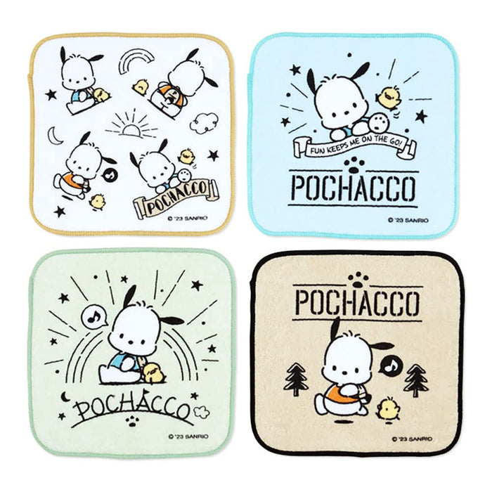 Lot de 4 serviettes pour enfants Sanrio Pochacco Petit - Serviettes douces et absorbantes