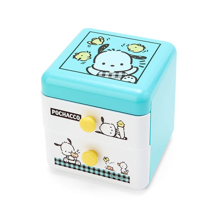 Coffre en plastique Sanrio Pochacco - Design à carreaux - Solution de rangement durable