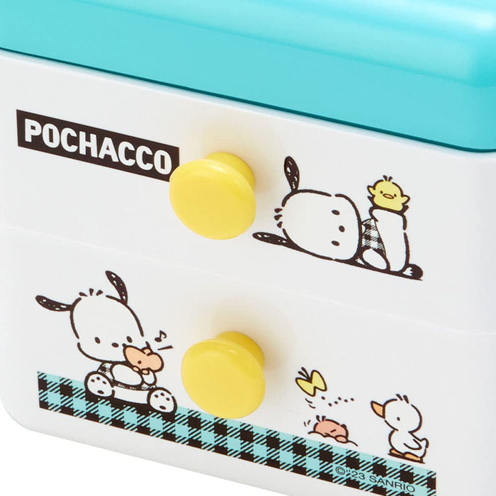 Sanrio Pochacco Plastic Chest - Check Design - Durable Storage Solution