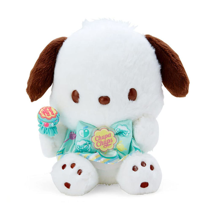 Peluche Pochacco de Sanrio, design collaboratif Chupa Chups, peluche douce