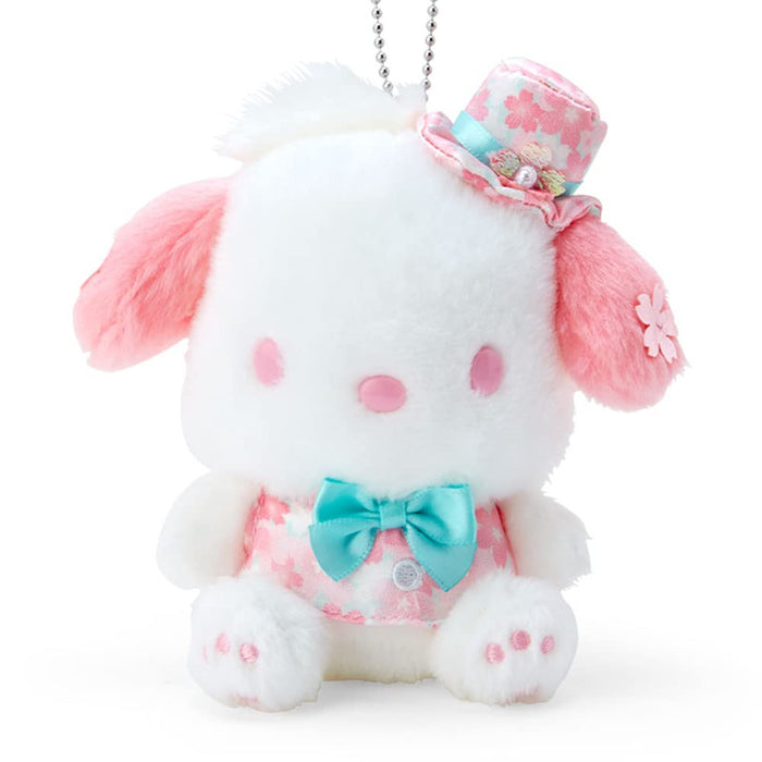 Sanrio Pochacco Sakura Dress Mascot Holder - Adorable Plush Keychain