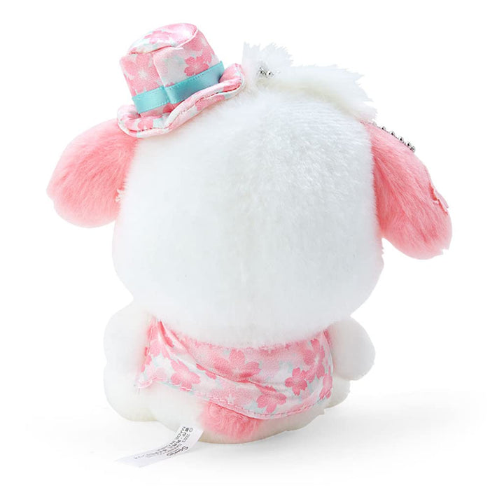 Sanrio Pochacco Sakura Dress Mascot Holder - Adorable Plush Keychain