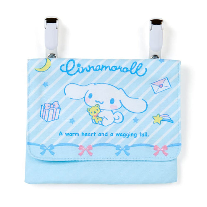 Sanrio Cinnamoroll Pocket Pouch Clip with Name Space - Made in Japan