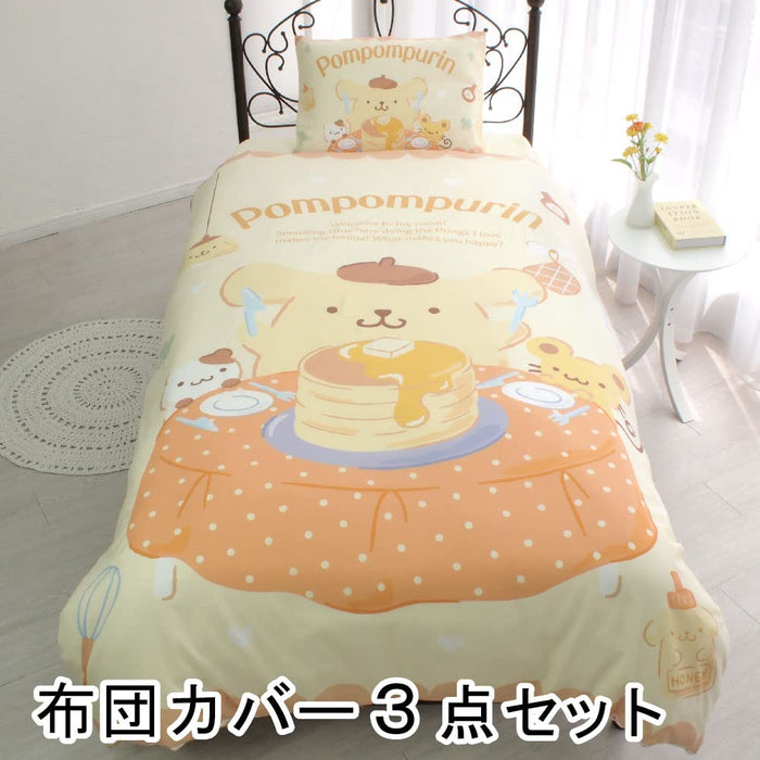 Sanrio Pom Pom Purin Single Size 3-Piece Duvet Cover Set With Pillowcase and Sheets