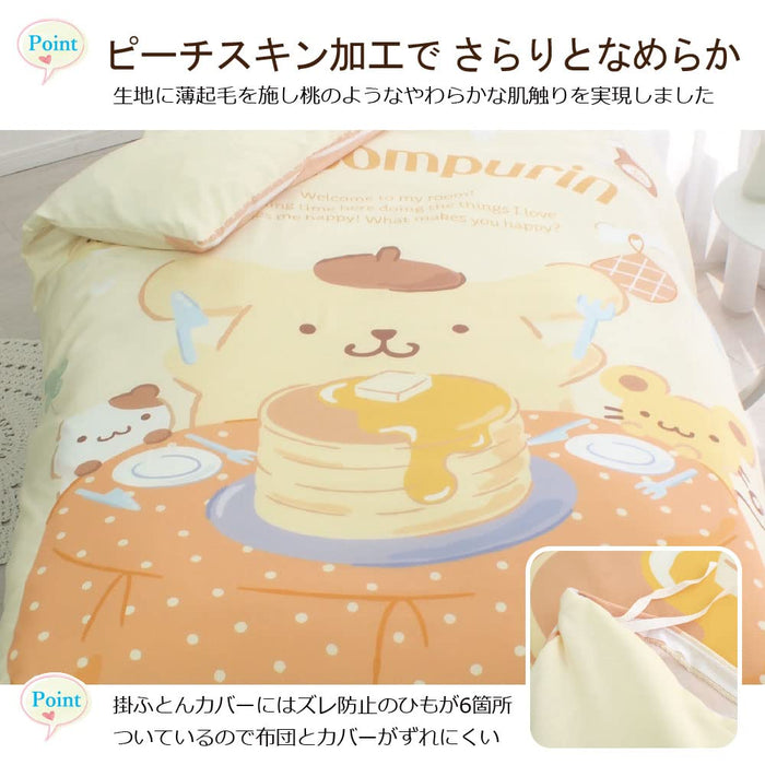 Sanrio Pom Pom Purin Single Size 3-Piece Duvet Cover Set With Pillowcase and Sheets