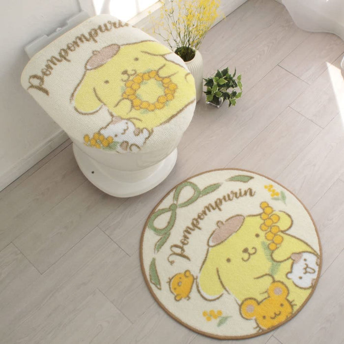 Sanrio Pompompurin 2-teiliges Toilettenset mit Matte und Washlet-Bezug