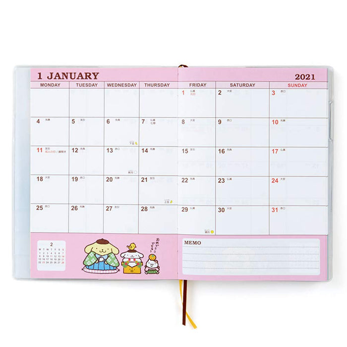 Sanrio Pompompurin 2021 B6 Diary Block Type Planner