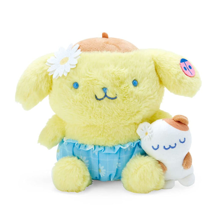 Sanrio Pompompurin Daisy Plush Toy - Cuddly and Cute Plushie Collectible