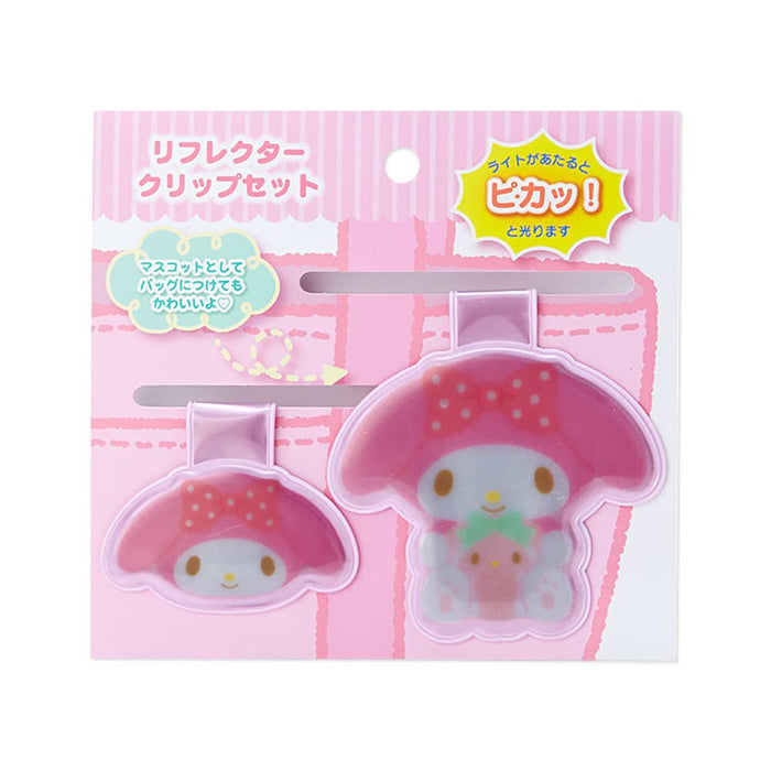 Lot de 2 clips réflecteurs Sanrio My Melody, aimant rose