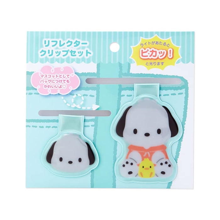 Sanrio Pochacco Reflector Clip Set of 2 White Magnet Clips Characters