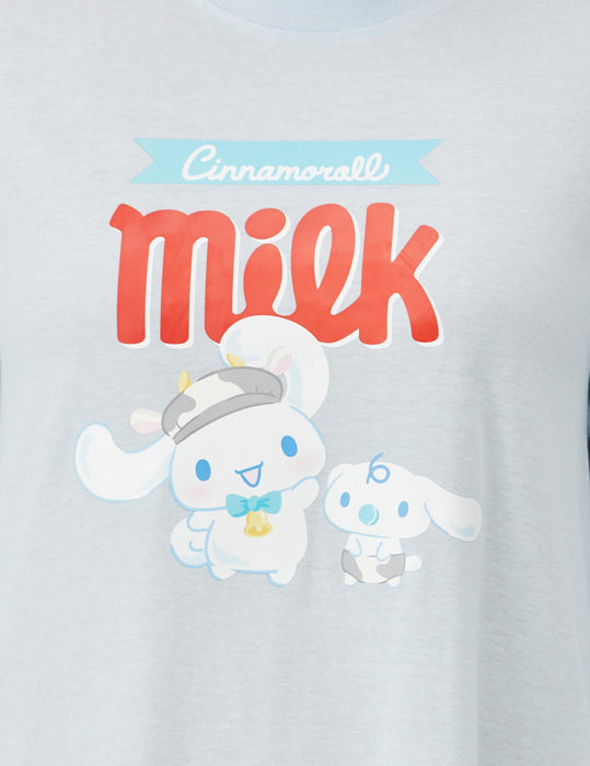 Sanrio Roomwear Dress Hangyodon Hello Kitty Cinnamoroll Blue M Women's Long Sleeve