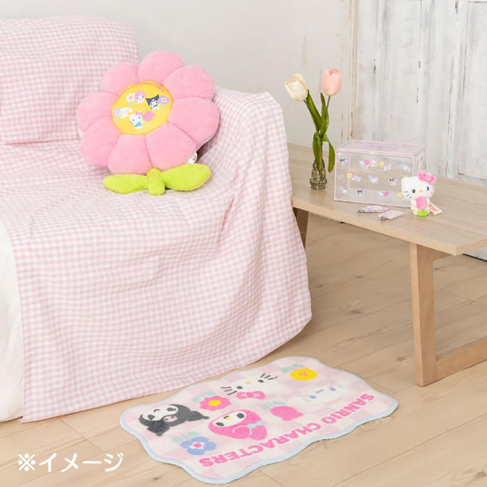 Sanrio Characters Mini Room Mat Pastel Checker 35x55cm