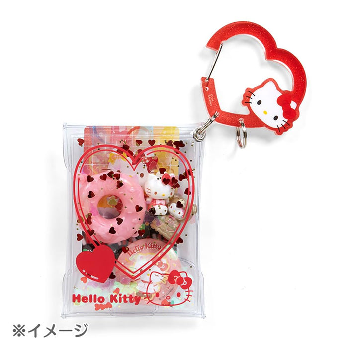 Sanrio Cinnamoroll Transparenter Beutel mit Karabiner - Serie „Bunte Herzen“