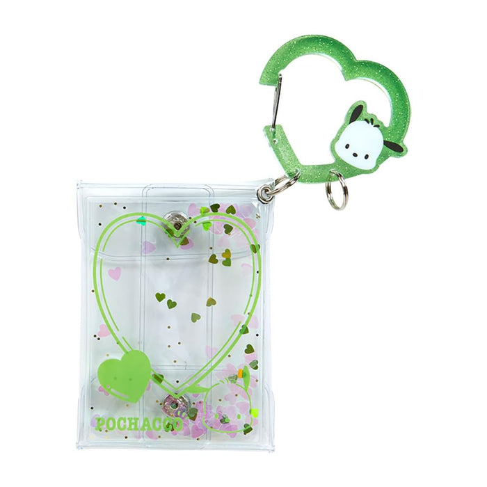 Sanrio Colorful Heart Pochacco Clear Pouch with Carabiner - 3rd Edition