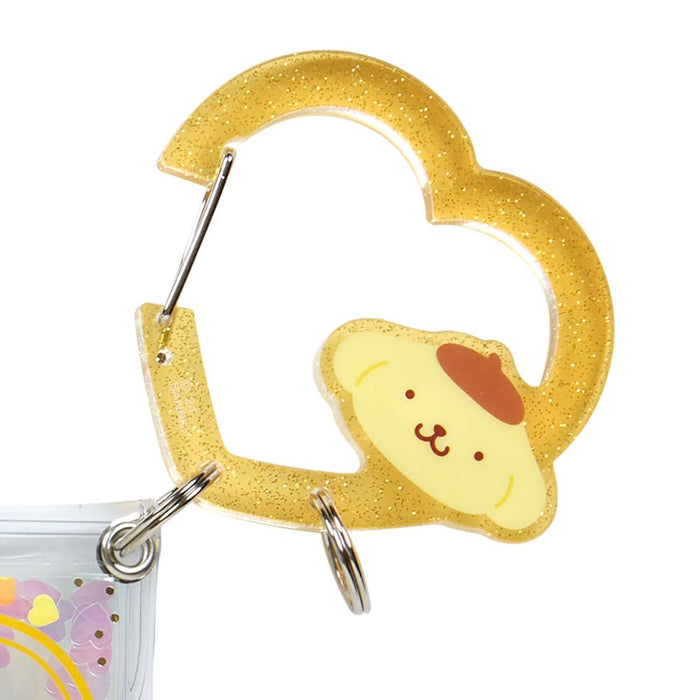 Sanrio Clear Pouch with Carabiner - Pompompurin Colorful Heart Series 3rd Edition