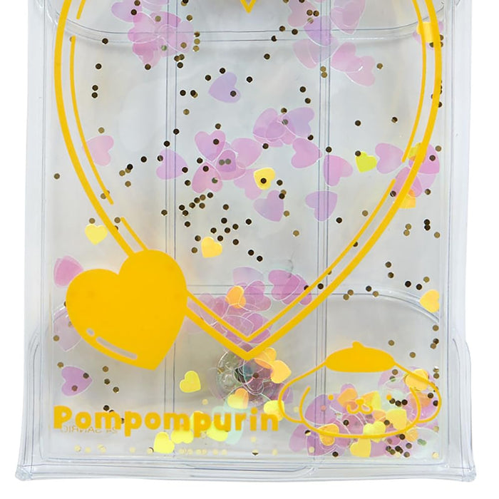 Sanrio Clear Pouch with Carabiner - Pompompurin Colorful Heart Series 3rd Edition