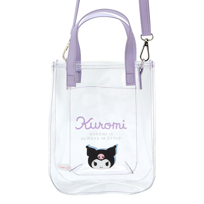 Sanrio Transparente Tragetasche mit Schultergurt, 21 x 17 x 7,5 cm, Kuromi-Design