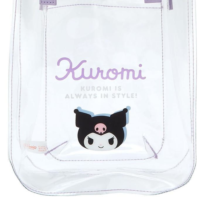 Sanrio Transparente Tragetasche mit Schultergurt, 21 x 17 x 7,5 cm, Kuromi-Design