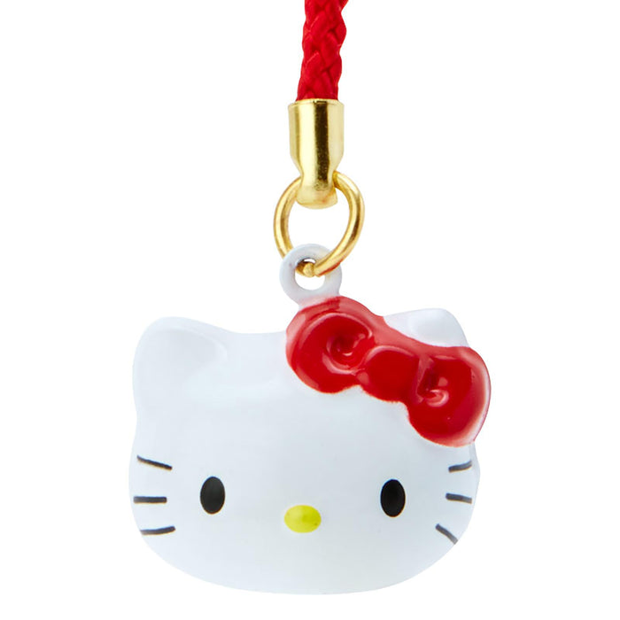 Sanrio Hello Kitty Face-Shaped Bell Strap String Brass Netsuke 341401