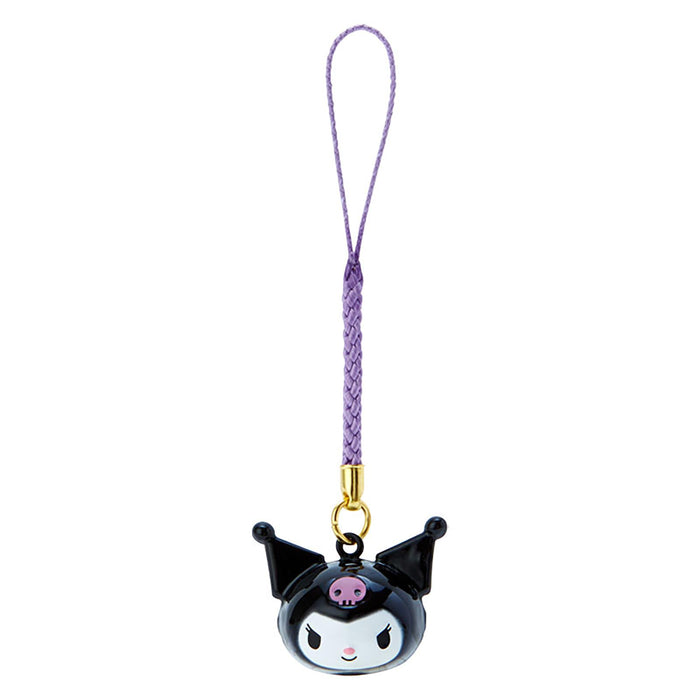 Sanrio Kuromi Brass Face-Shaped Bell Netsuke Strap String 341703